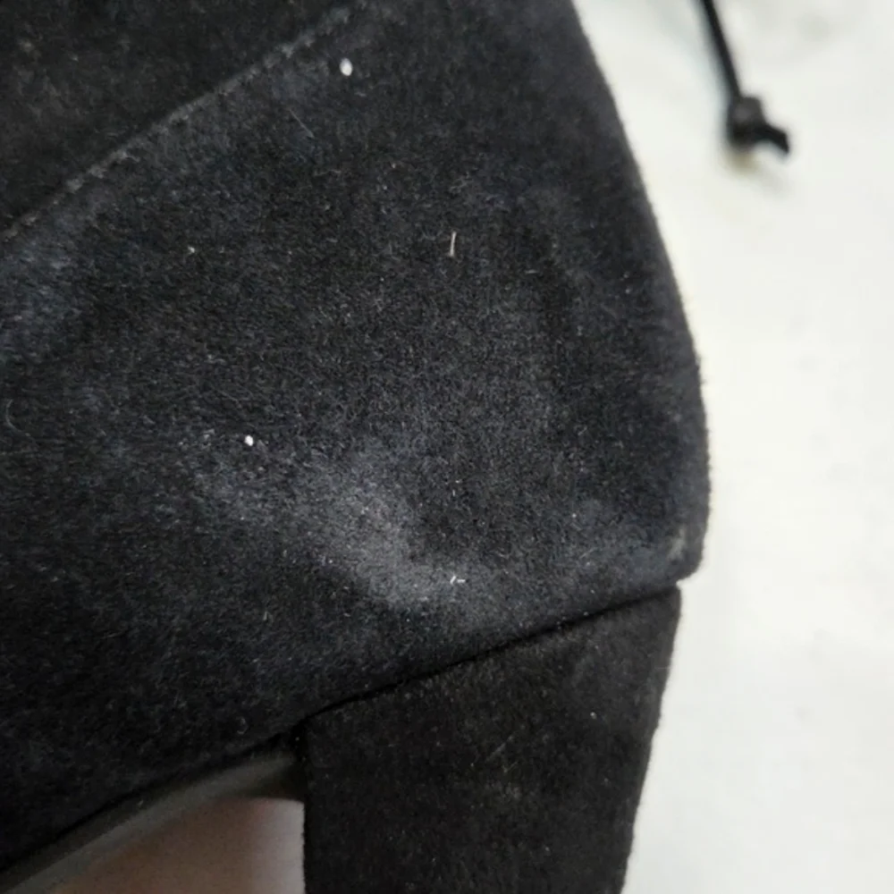 Stuart Weitzman Catch Suede Ankle Tie Bootie Black